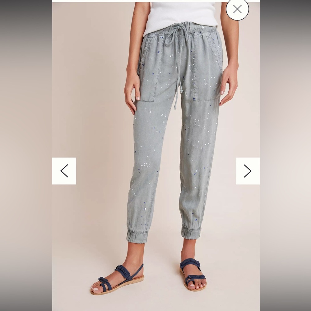 Anthropologie Cloth & Stone Paint-Splattered Joggers